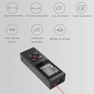 Digital Laser Distance Meter with LCD Screen Area Volume Pythagorean Addition Subtraction 50 Group History Records