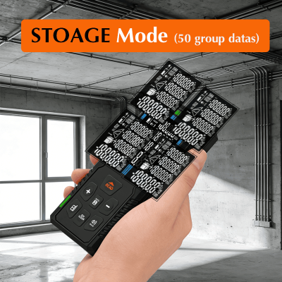 KL06 laser distance meter supports storage for 50 groups of measuring data, suitable for on‑site construction measurement work