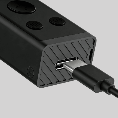 Handheld laser distance meter features aluminum housing, HD mirror screen and practical Type‑C charging function