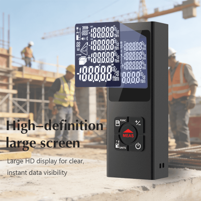 Laser Distance Meter with High Definition Large Screen Display Used at Construction Site for Clear Instant Data Visibility